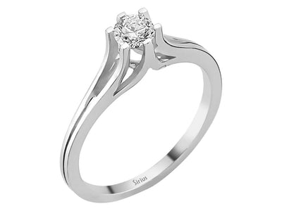 Solitärring mit geteiltem Band und Labor-Diamant – 0.32 ct