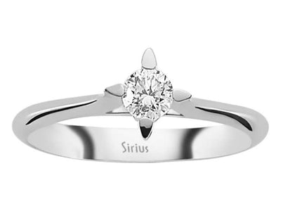 14K Weißgold Solitärring mit 0.26 ct Labor-Diamant in moderner Krappenfassung