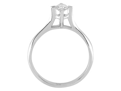 14K Weißgold Solitärring mit 0.26 ct Labor-Diamant in moderner Krappenfassung