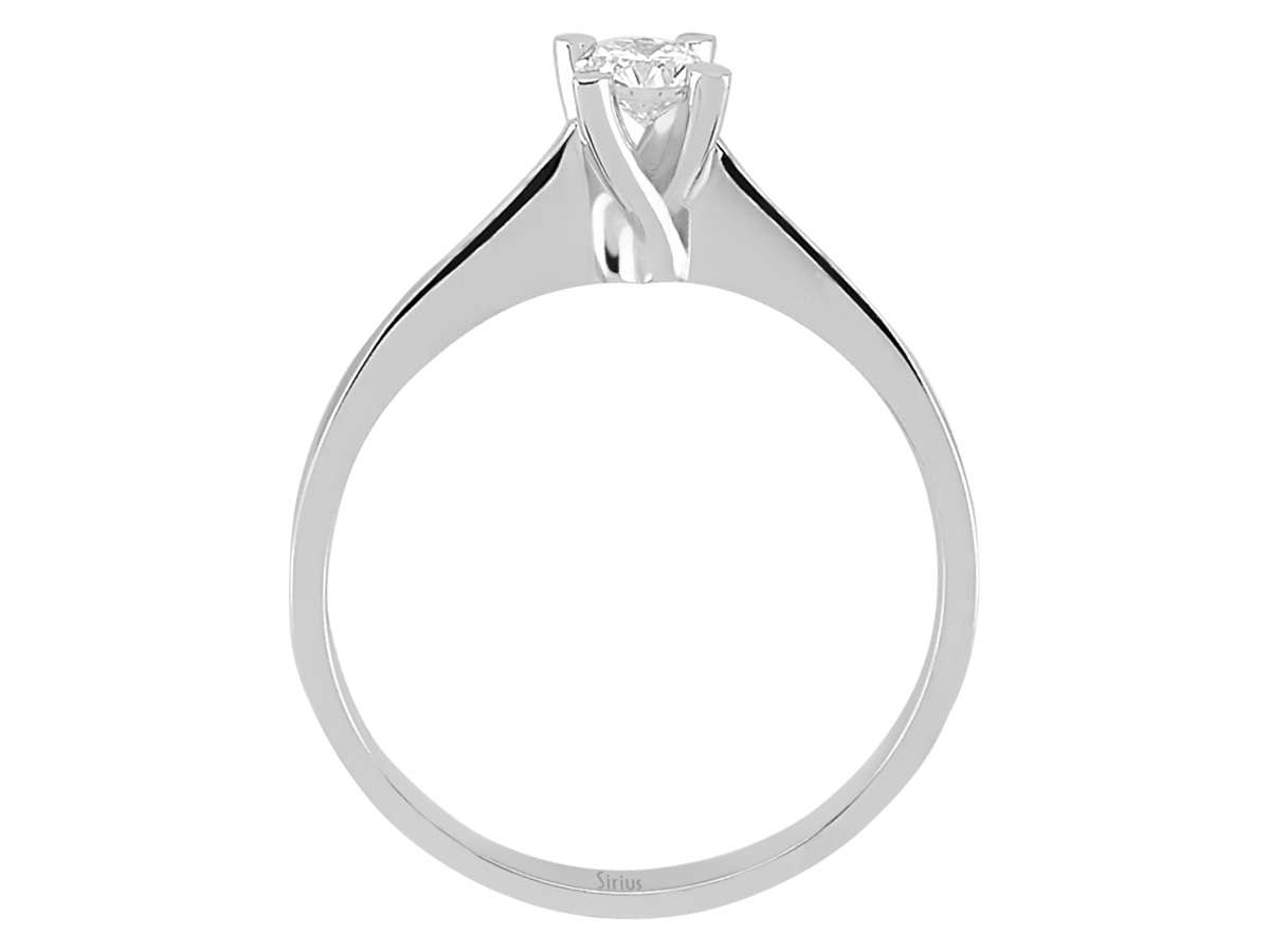 14K Weißgold Solitärring mit 0.22 ct Labor-Diamant in floraler Krappenfassung