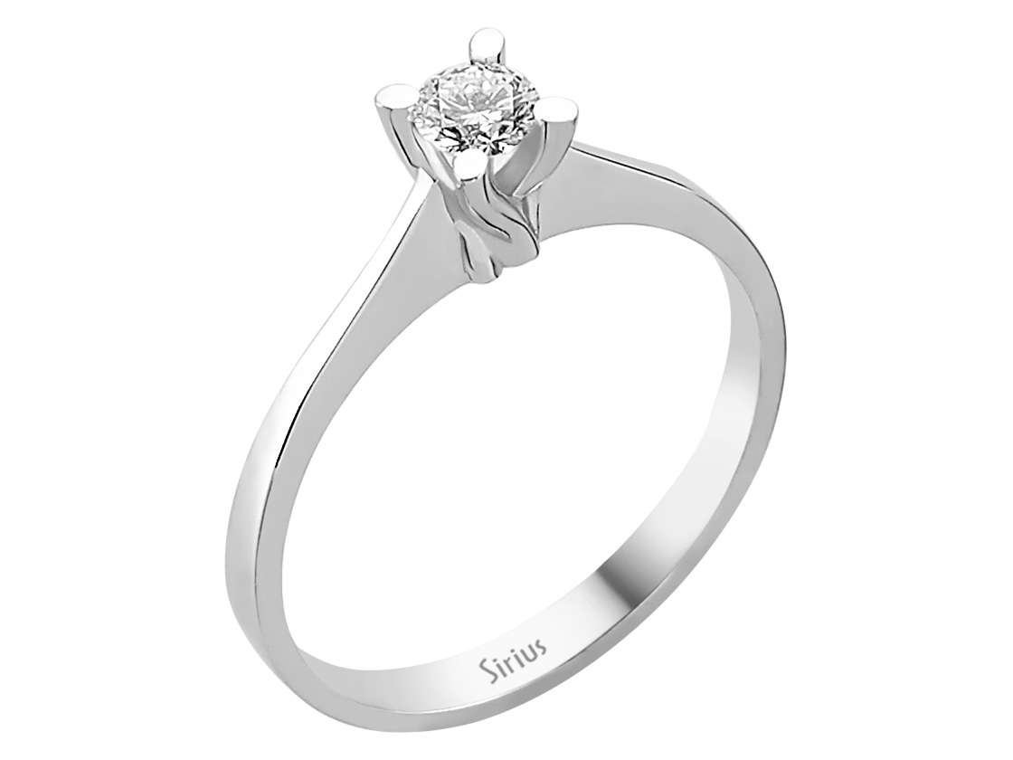 Eleganter 14K Weißgoldring mit 0.22 ct Labor-Diamant - florale Krappenfassung - hochwertiger Schmuck von Rosy Lab Diamonds