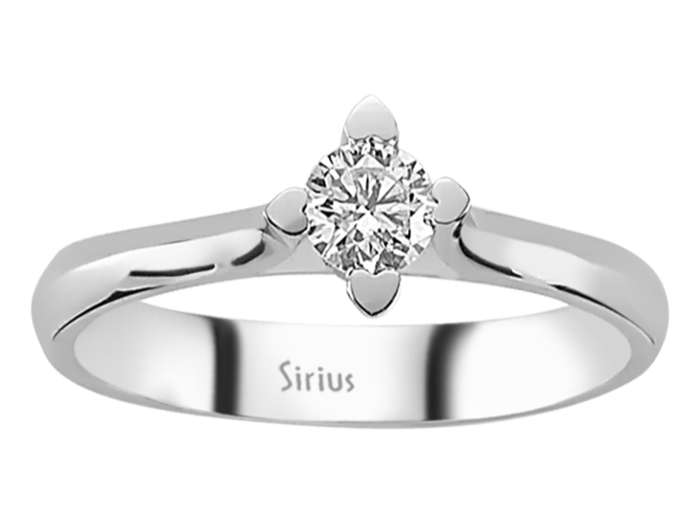 Bague solitaire en Or Blanc 14 K avec diamant de laboratoire de 0,28 ct – sertissage incurvé – bijoux haut de gamme de Rosy Lab Diamonds