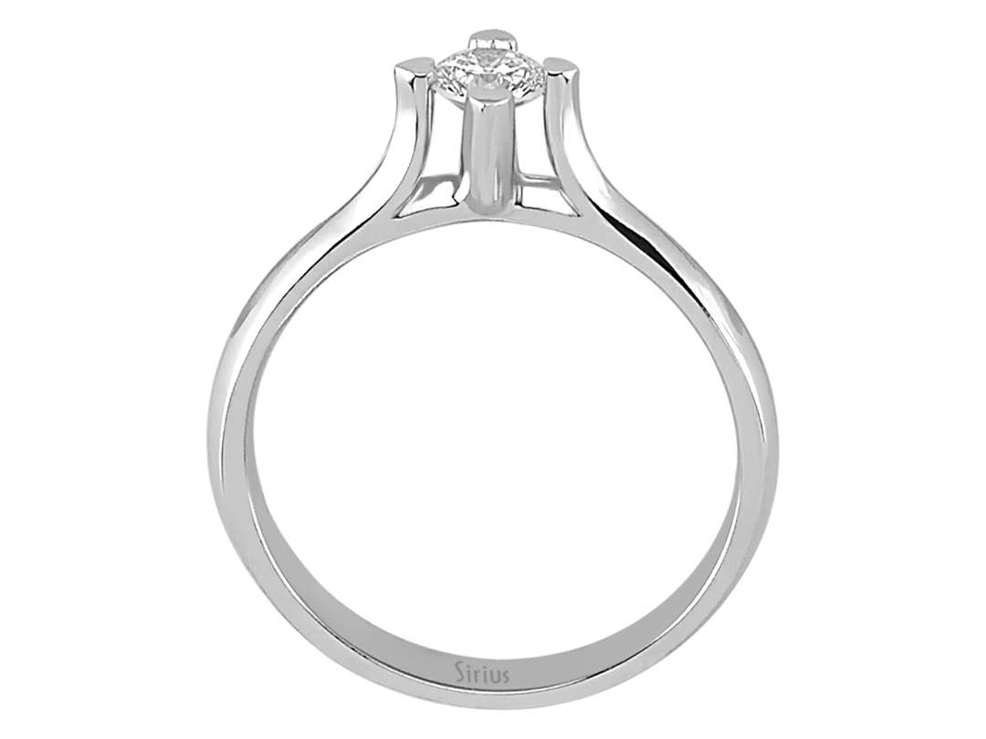 Bague solitaire en Or Blanc 14 carats avec diamant de laboratoire de 0,28 ct – monture incurvée – Bijoux haut de gamme de Rosy Lab Diamonds