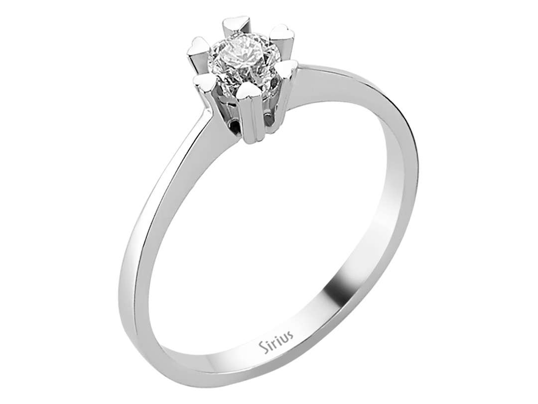 Klassischer Solitärring aus 14K Weißgold mit 0.28 ct Labor-Diamant