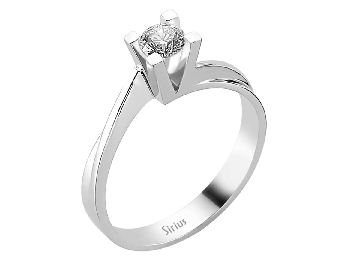 14K Beyaz Altın tektaş yüzük, 0.31 ct yuvarlak laboratuvar elmasıyla - Rosy Lab Diamonds’tan yüksek kaliteli Mücevher