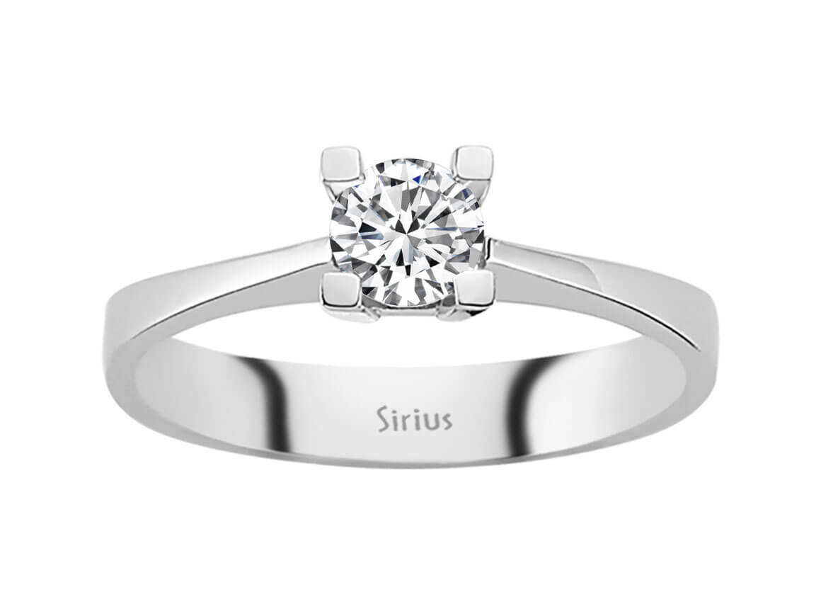 18K Weißgold-Verlobungsring mit 0.41 ct rundem Labor-Diamant - hochwertiger Schmuck von Rosy Lab Diamonds