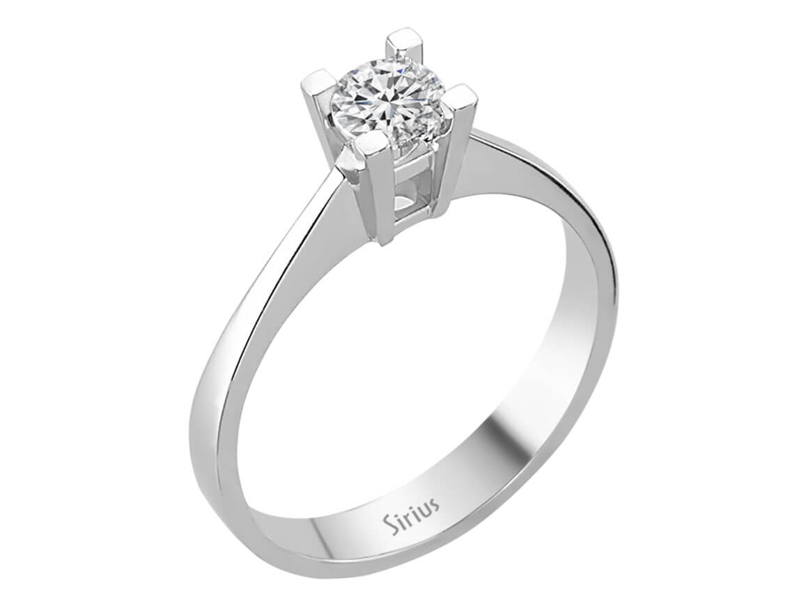 Eleganter Verlobungsring aus 18K Weißgold mit 0.41 ct Labor-Diamant