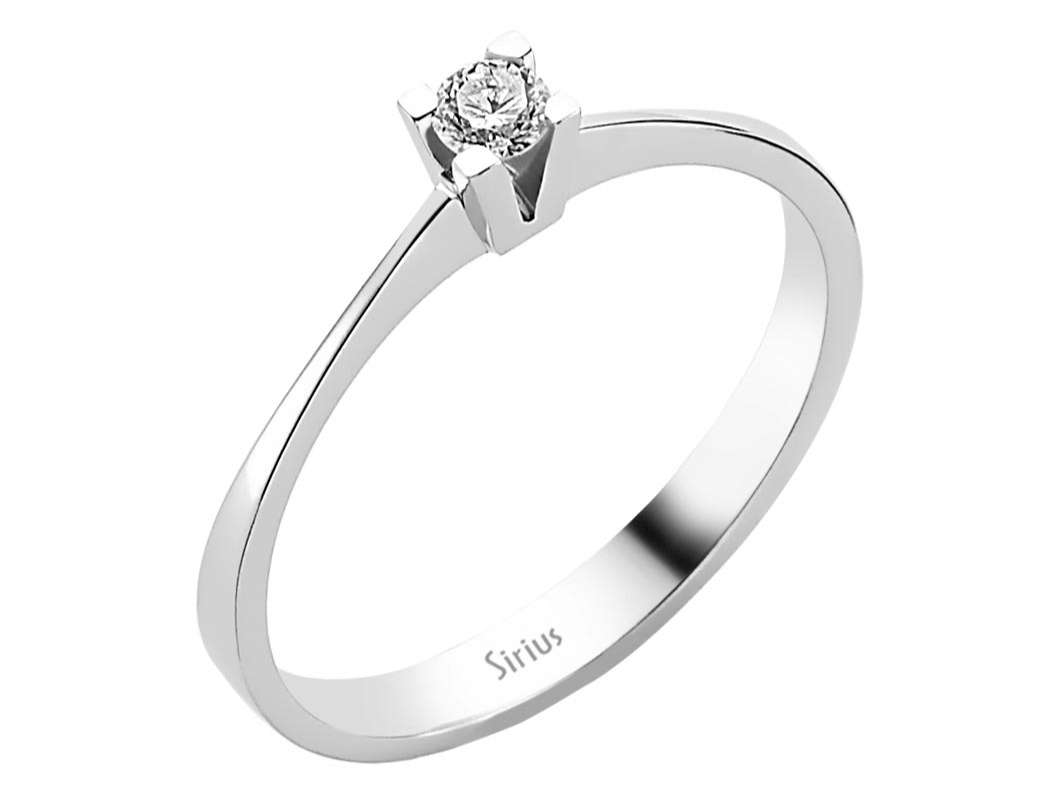 Solitärring aus 14K Weißgold mit Labor-Diamant - 0.11 ct - hochwertiger Schmuck von Rosy Lab Diamonds