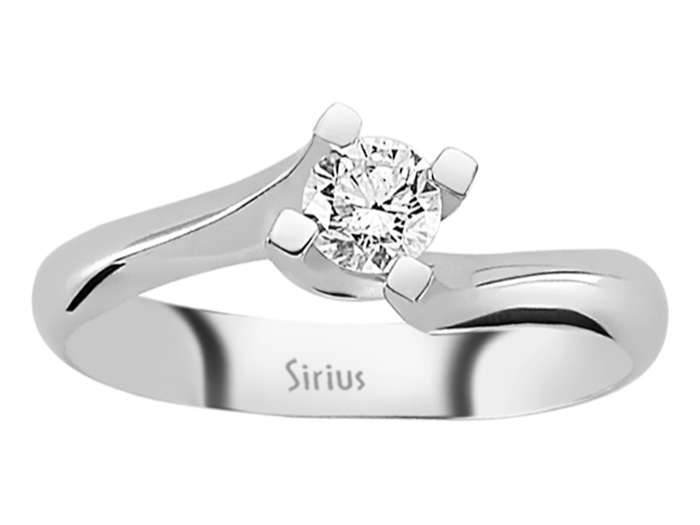 Eleganter Solitärring aus 14K Weißgold mit Labor-Diamant – 0.28 ct