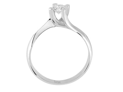 Eleganter Solitärring aus 14K Weißgold mit Labor-Diamant – 0.28 ct
