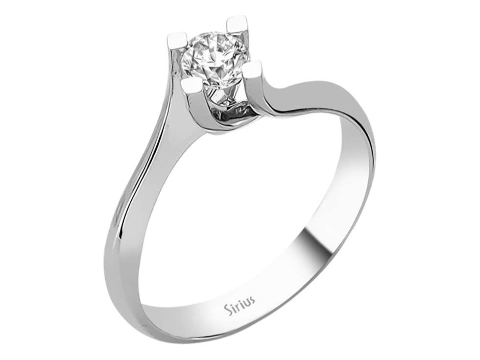 Solitärring aus 14K Weißgold mit 0.28 ct rundem Labor-Diamant - hochwertiger Schmuck von Rosy Lab Diamonds