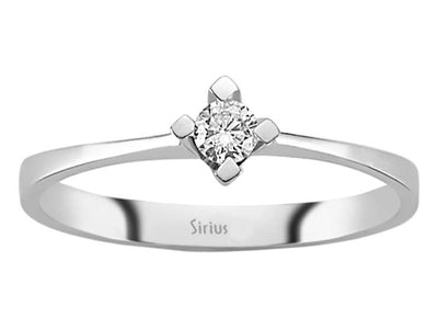 Feiner Solitärring aus 14K Weißgold mit Labor-Diamant – 0.12 ct