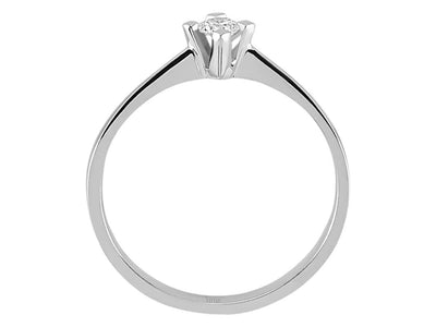 Feiner Solitärring aus 14K Weißgold mit Labor-Diamant – 0.12 ct