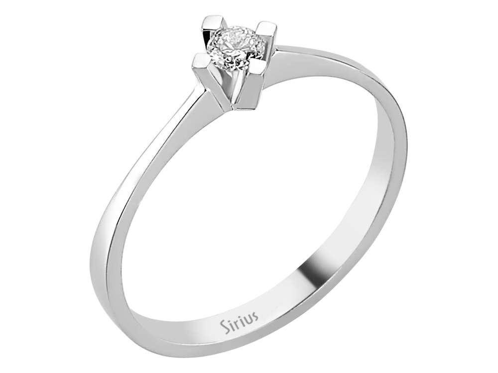 Feiner Solitärring aus 14K Weißgold mit Labor-Diamant – 0.12 ct
