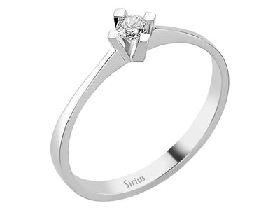 Feiner Solitärring aus 14K Weißgold mit Labor-Diamant – 0.12 ct