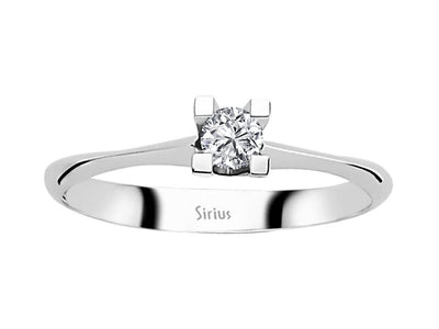 Feiner Solitärring mit 0,17 ct Labor-Diamant in 14K Weißgold