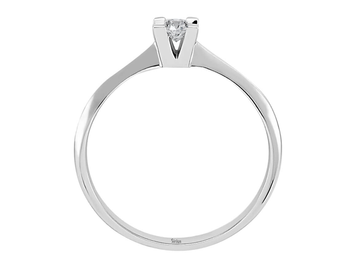 Feiner Solitärring mit 0,17 ct Labor-Diamant in 14K Weißgold