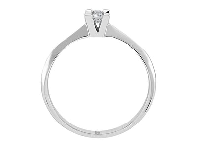 Feiner Solitärring mit 0,17 ct Labor-Diamant in 14K Weißgold