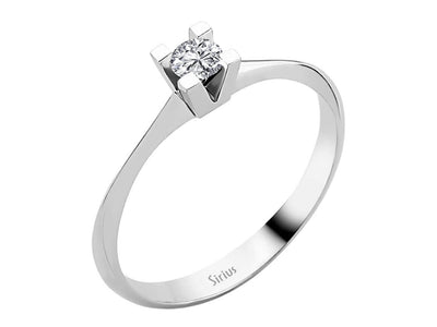 Feiner Solitärring mit 0,17 ct Labor-Diamant in 14K Weißgold