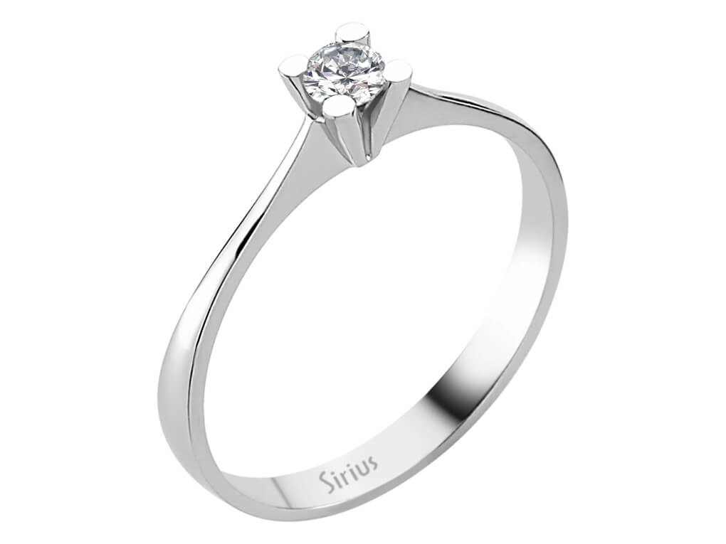 Zarter Solitärring aus 14K Weißgold mit 0.13 ct Labor-Diamant - hochwertiger Schmuck von Rosy Lab Diamonds