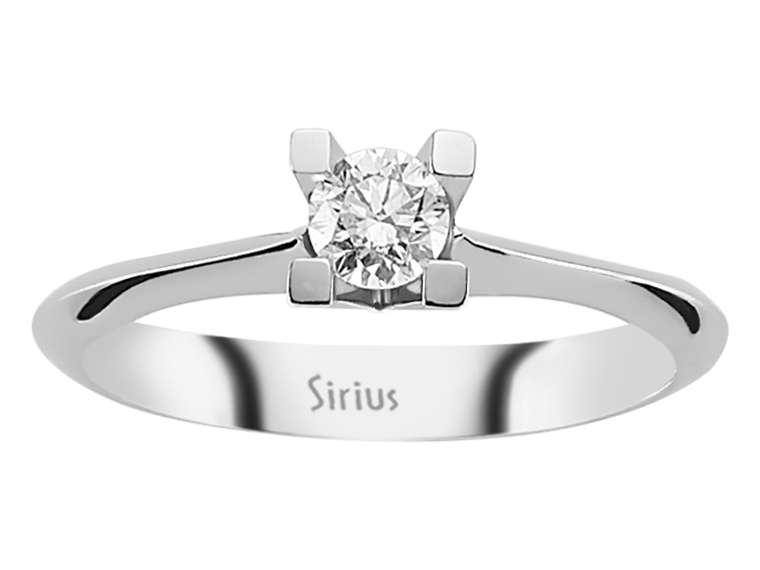 Klassischer Solitärring aus 14K Weißgold mit Labor-Diamant – 0.31 ct