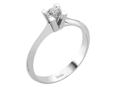 Klassischer Solitärring aus 14K Weißgold mit Labor-Diamant – 0.31 ct