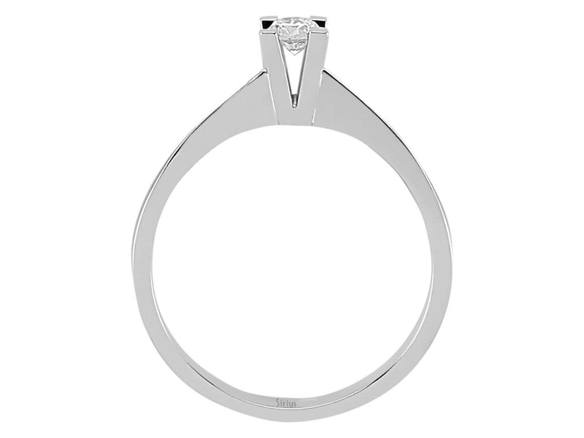 Délicate Bague solitaire en Or Blanc 14 carats avec un diamant de laboratoire de 0,13 ct – Bijoux haut de gamme de Rosy Lab Diamonds