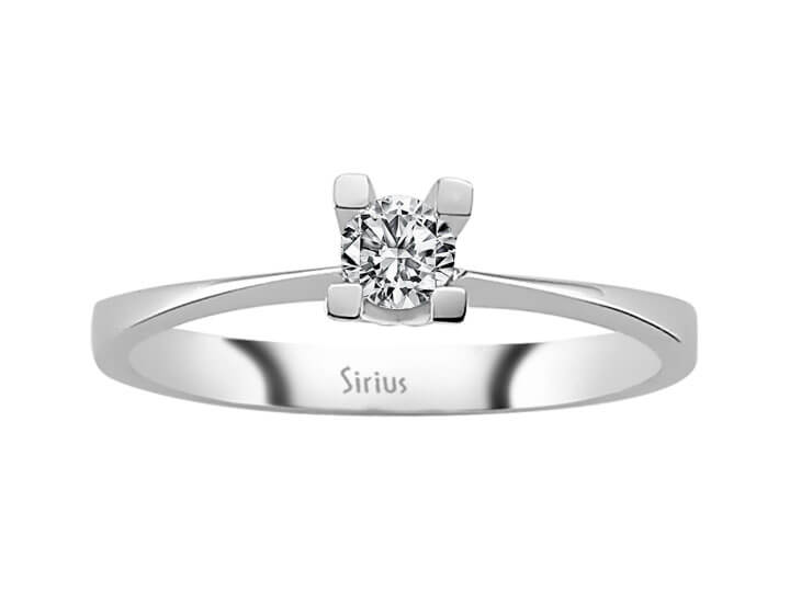 Solitärring aus 18K Weißgold mit Labor-Diamant – 0.18 ct