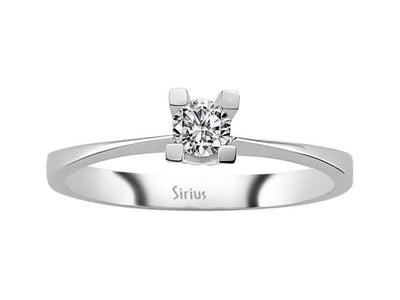 Solitärring aus 18K Weißgold mit Labor-Diamant – 0.18 ct
