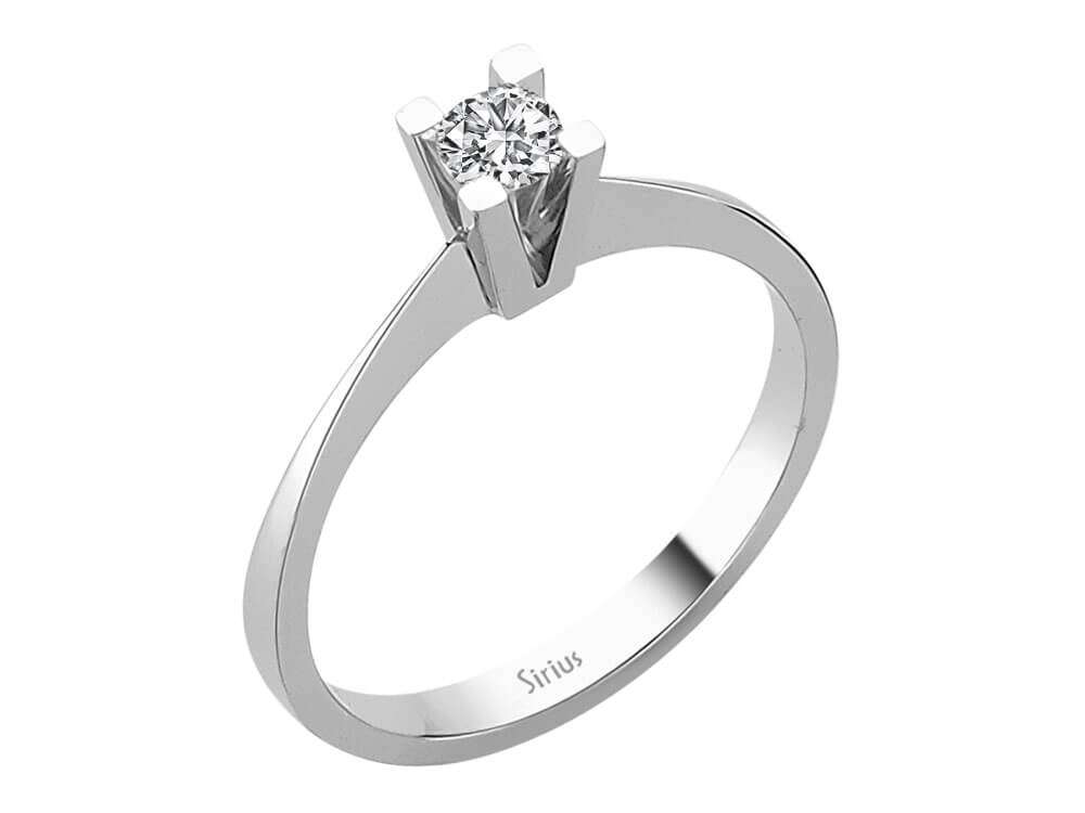 Solitärring aus 18K Weißgold mit Labor-Diamant – 0.18 ct
