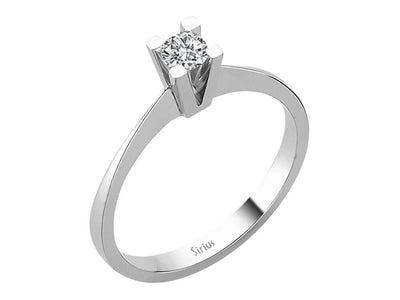 Solitärring aus 18K Weißgold mit Labor-Diamant – 0.18 ct