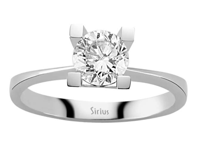 Solitärring aus 14K Weißgold mit 0,65 ct labordiamant
