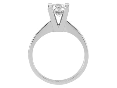 Solitärring aus 14K Weißgold mit 0,65 ct labordiamant
