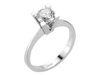 Solitärring aus 14K Weißgold mit 0,65 ct labordiamant