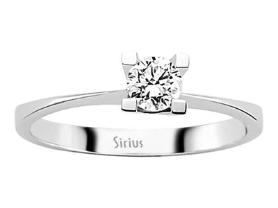 Klassischer Solitärring mit 0,31 ct Labor-Diamant in 14K Weißgold