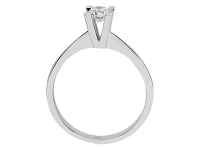 Klassischer Solitärring mit 0,31 ct Labor-Diamant in 14K Weißgold