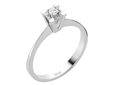 Klassischer Solitärring mit 0,31 ct Labor-Diamant in 14K Weißgold