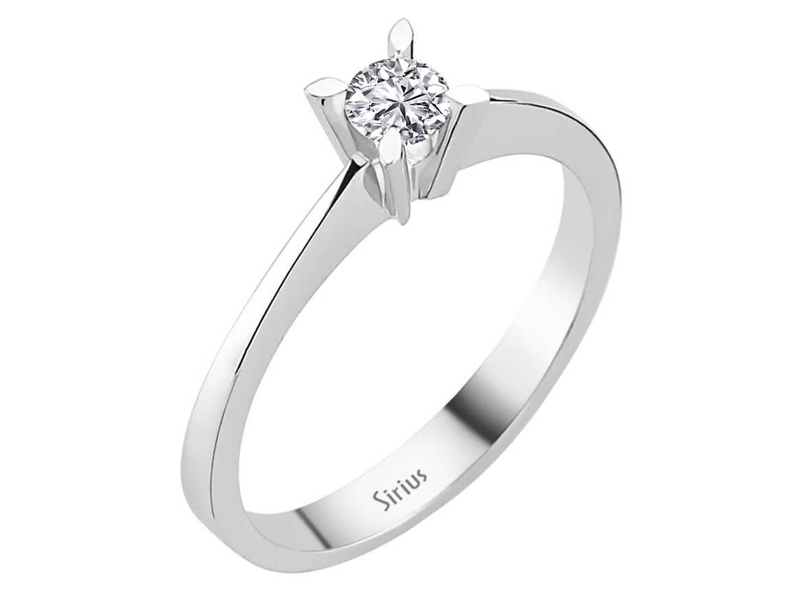 0,20 ct laboratuvar elmaslı 14K Beyaz Altın Tektaş Yüzük - Rosy Lab Diamonds'tan yüksek kaliteli Mücevher
