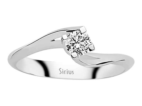 Solitärring mit 0,25 ct Labor-Diamant in 14K Weißgold – Schwungvolles Design