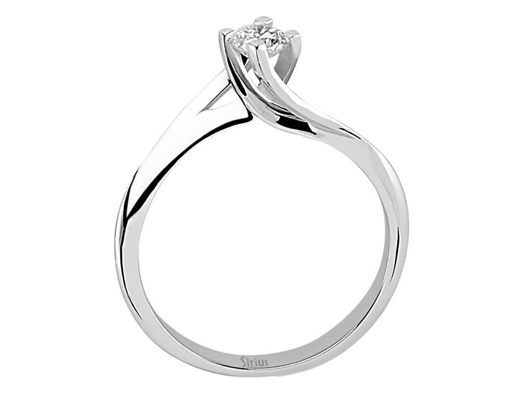 Solitärring mit 0,25 ct Labor-Diamant in 14K Weißgold – Schwungvolles Design