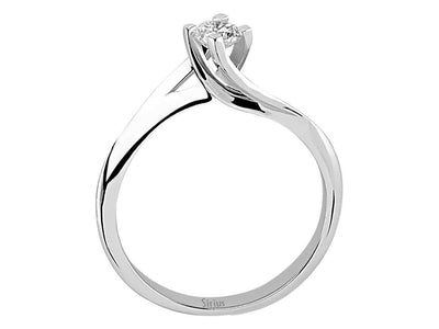 Solitärring mit 0,25 ct Labor-Diamant in 14K Weißgold – Schwungvolles Design