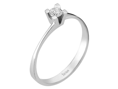 Zarter Solitärring mit Labor-Diamant in 14K Weißgold – 0,17 ct