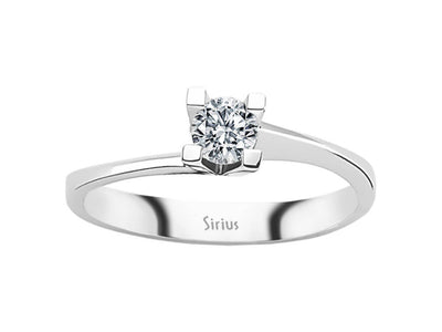 Klassischer Solitärring mit 0,31 ct Diamant – 14K Weißgold – Modell 24R0039