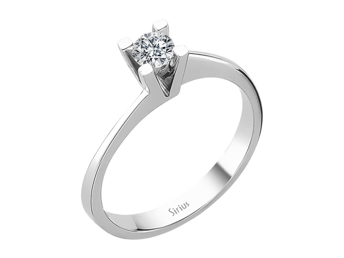 Klassischer Solitärring mit 0,31 ct Diamant – 14K Weißgold – Modell 24R0039