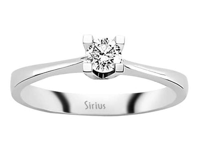 Eleganter Solitärring mit 0,25 ct Diamant – 14K Weißgold – Modell 24R0041