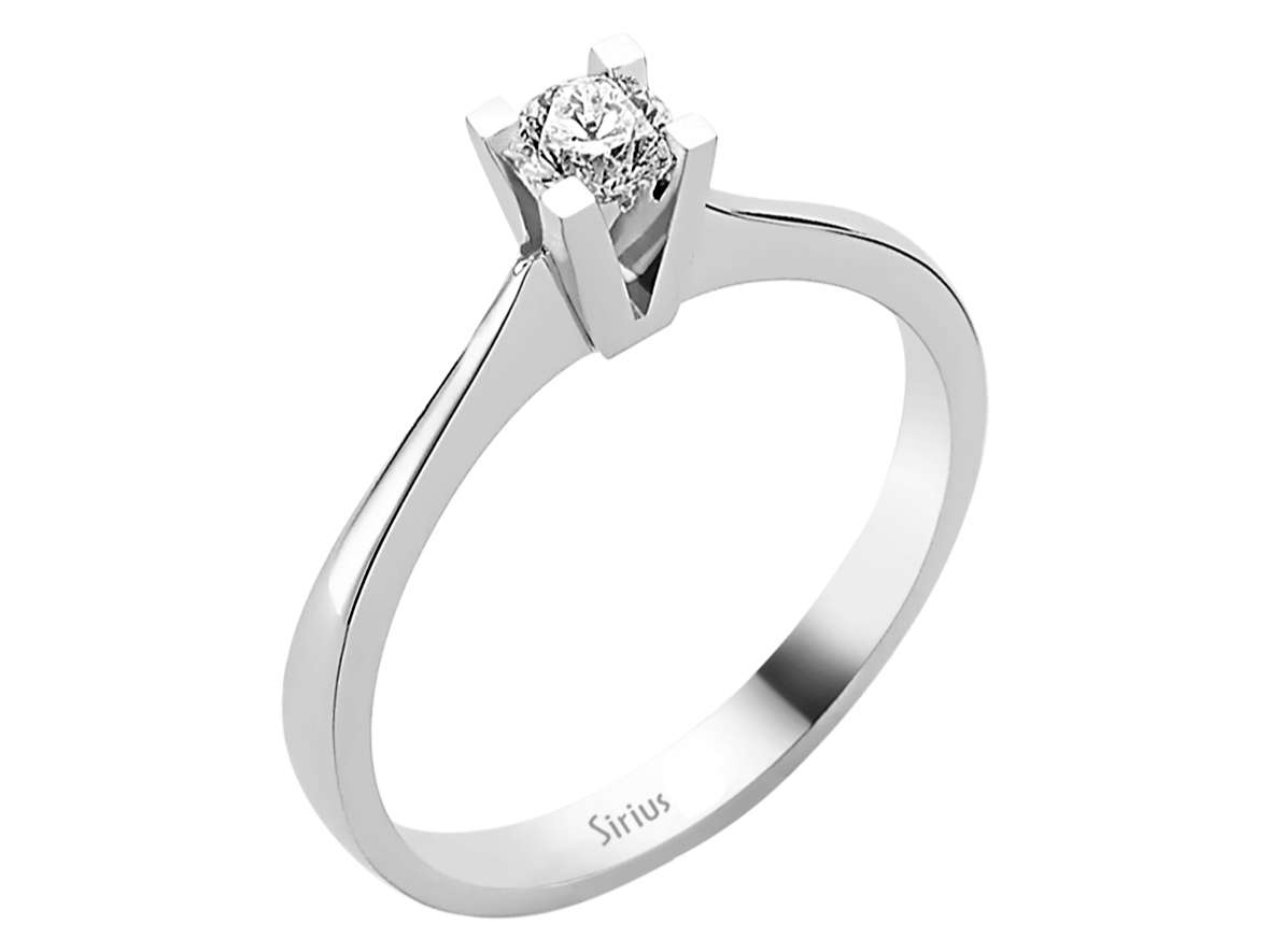 Eleganter Solitärring mit 0,25 ct Diamant – 14K Weißgold – Modell 24R0041