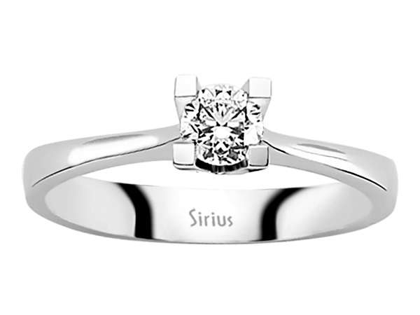 Klassischer Solitärring mit 0,31 ct Diamant – 14K Weißgold – Modell 24R0042