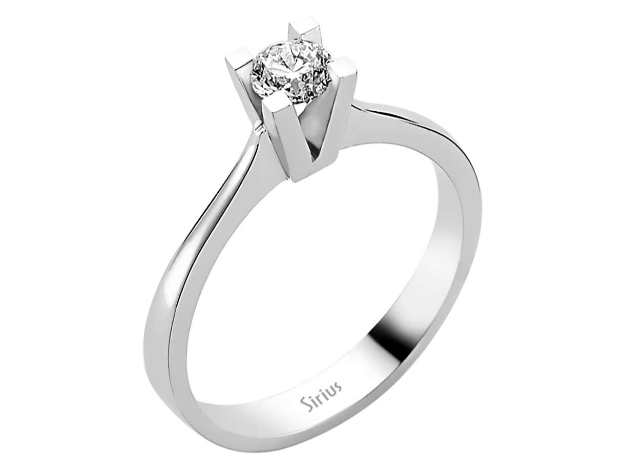 Klassischer Solitärring mit 0,31 ct Diamant – 14K Weißgold – Modell 24R0042