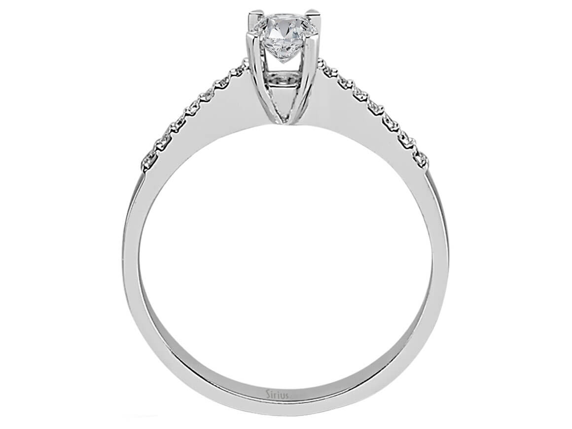 Ring mit Diamant & Diamanten in 14K Weißgold | Rosy – hochwertiger Schmuck von Rosy Lab Diamonds