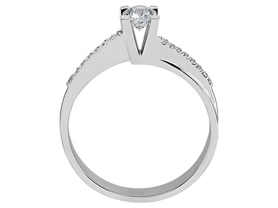 Diamant-Solitär mit Pavébesatz – 0,37 ct – 18K Weißgold – Modell 24R0055